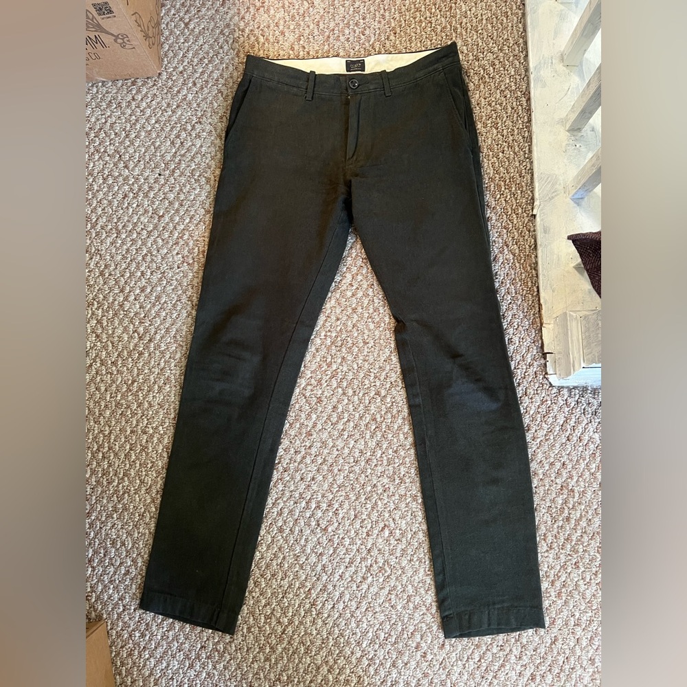 Men's Olive Green Slim Dress Pants